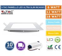 V-TAC Mini Pannello LED Montaggio a Incasso Quadrato 6W 6 W, Bianco, Hauteur x Largeur x Profondeur : 120 mm x 120 mm x 25 mm