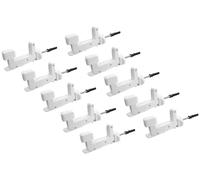 Kit 10 Pezzi Ferma Imposte Regolabile Tipo Grillo - Sistema Automatico di Ancoraggio per Infissi da 40-55 mm | Blocca Scuri e Persiane | Tasselli Integrati 6x70 mm, Nero e Bianco (Bianco)
