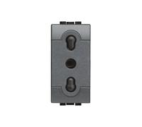 Kit 10 Pezzi Presa Bipasso ITA 2P+T 10/16 A Living Light Nero BTicino ASTL4180