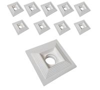 Kit 10 Portafaretto da Incasso in Gesso a Scomparsa Quadrato, Compatibile con Lampadine GU10, Foro Incasso 125x125mm, Design Moderno per Illuminazione Interni (10)