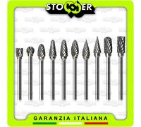 Kit 10 PUNTE FRESE in CARBURO DI TUNGSTENO METALLO DURO Gambo 3 mm PROFESSIONALI
