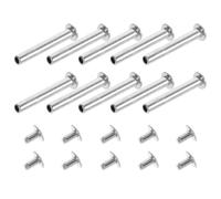 Kit 10 Set Rivetti 20mm per Ventagli Pieghevoli in Acciaio | Argento, Tonda per Ventagli in Stoffa e Bambù, Fissaggio Albero, Progetti Componenti Inclusi