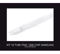 KIT 10 TUBI LED VTAC NEON LED 60CM 10W CHIP SAMSUNG LUCE NATURALE SKU 651