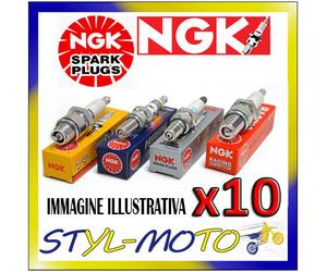 KIT 10 x CANDELE D'ACCENSIONE NGK SPARK PLUG BR10EG STOCK NUMBER 3830