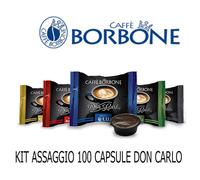 KIT 100 CAPSULE CIALDE BORBONE BLU ORO NERA ROSSA DEK COMPATIBILE DON CARLO SC0