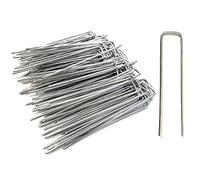 Kit 100 Picchetti per Prato Fissaggio Reti Teli Pacciamatura Ferro Zincato Antiruggine 150 x 30 x 3 mm