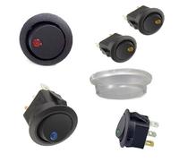 KIT 100 Pz. INTERRUTTORE luminoso con spia led 24V 10A impermeabile 4 colori