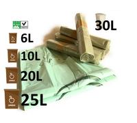 KIT 100 sacchi compostabili con manici + 100 sacchetti indifferenziati 30L