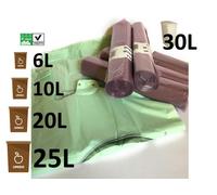 KIT 100 sacchi compostabili con manici + 100 sacchetti indifferenziati 30L