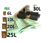 KIT 100 sacchi compostabili con manici + 100 sacchetti indifferenziati 30L