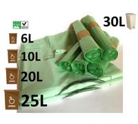 KIT 100 sacchi compostabili con manici + 100 sacchetti indifferenziati 30L