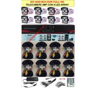 KIT 1080P 8CH VIDEOSORVEGLIANZA AHD 8 TELECAMERE 4MP + DVR + CAVETTERIA +HD 1TB