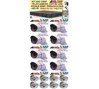 KIT 1080P VIDEOSORVEGLIANZA AHD 8 TELECAMERE 5MP 48LEDFOCALE SONY+DVR+CAVI+HD1TB