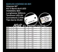 KIT 11 BARRE STRIP LED TV HISENSE RSAG7.820.6311 HD500DUB01 LTDN50K321UWTSEU