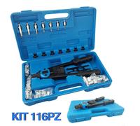 KIT 116 PZ RIVETTATRICE PER INSERTI RIVETTI FILETTATI M3 M4 M5 M6 M8 M10 M12