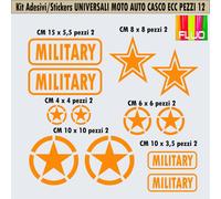 Kit 12 Adesivi Stella Militare US Army USA Marines War 4x4 off Road cod. 1656
