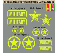 Kit 12 Adesivi Stella Militare US Army USA Marines War 4x4 off Road cod. 1656