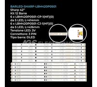 KIT 12 BARRE STRIP 5 LED TV SHARP LBM420P0501-CP-1(HF)(0)