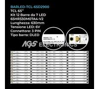 KIT 12 BARRE STRIP 7 LED TV TCL 65HR330M07A4-V2 4C-LB6507-HR01J 65D2900