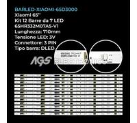 KIT 12 BARRE STRIP 7 LED TV XIAOMI 4C-LB650T-HRP , 65HR332M07A5-V1