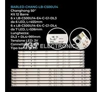 KIT 12 BARRE STRIP LED TV CHANGHONG UHD50D5500ISX2,LB-C500U14-E4-C-G1