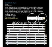 KIT 12 BARRE STRIP LED TV LG 6916L-1174A/1175A/1176A/1177A 47LN5400 LC470DUE