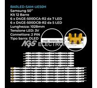 KIT 12 BARRE STRIP LED TV SAMSUNG 2014SVS50 BN96-30427A T500HVF062 UE50H5000A