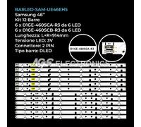 KIT 12 BARRE STRIP LED TV SAMSUNG D1GE-460SCA-R3/B SLED-2011SVS46-3228-FHD-R/L