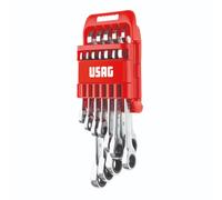 Kit 12 chiavi inglesi combinate a cricchetto piatte - USAG 285 KB/DS12