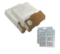 KIT 12 Microfibra Sacchetti per Aspirapolvere + 12 Profumi adatti per Vorwerk Kobold Folletto VK130, VK131 - VK 130, 131 SC