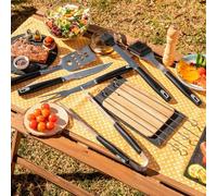 KIT 12 PEZZI BARBECUE ACCIAIO INOSSIDABILE CON CUSTODIA