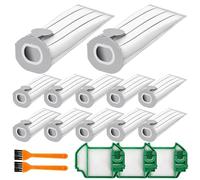Kit 12 Sacchetti in Microfibra compatibile per Folletto Compatibili Vk7s Vk7 + 3 Filtri Hep 2 spazzole,Sacchetti Folletto Compatibili VK7S,per Kobold VK7 Filtro Sacchi Accessori