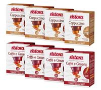 Kit 128 Capsule Compatibili con Lavazza A Modo Mio - Ginseng e Cappuccino, 8 Confezioni da 16, confezioni originali Ristora