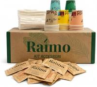 Kit 1350 Accessori Caffè ZUCCHERO DI CANNA - 450 Bicchierini Carta Biodegradabili 75 ml + 450 Palettine in Legno Monouso + 450 Bustine, Kit Caffè Per Pausa Casa e Ufficio