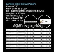 KIT 14 BARRE STRIP 6 LED TV HISENSE SVH750A76 HD750S3U81-TAB1
