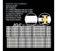 KIT 14 BARRE STRIP 7 LED TV SAMSUNG BN96-43942A ,V7DU-580DCA/B,UA58NU7103KXXM