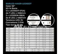 KIT 14 BARRE STRIP LED TV HAIER LED55D07-01 LE55K5000TF