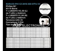 KIT 14 BARRE STRIP LED TV PHILIPS GJ-2K16-550-D714-V4 LB55072V000