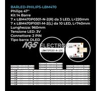 KIT 14 BARRE STRIP LED TV PHILIPS LBM470P1001-M-2(L) LBM470P1001-N-2(R)