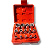 Kit 14 Boccole da 4 a 24mm con cassetta attacchi 1/2-3/8-1/4"