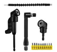 Kit 14pz Mandrino Snodo Avvitatore Trapano Angolare 105° Prolunga Flessibile