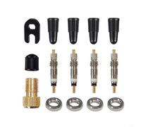 Kit 15 valvole per bicicletta Presta con adattatore, inserti valvola e strumenti, in rame e plastica resistente, 26 mm, per bici da strada e riparazione di mountain bike