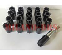 Kit 16 dadi ruota STELLA Neri per colonnette M12x1.25 Fiat 500 Abarth