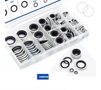 kit 165 RONDELLE GUARNIZIONI METALLO GOMMATO PER TAPPO OLIO MOTORE 10 MISURE