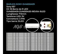 KIT 18 BARRE STRIP LED TV SONY SVA650A30-REV04-9LED,KD65X8500C,SVA650A09
