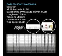 KIT 18 BARRE STRIP LED TV SONY SVA650A30-REV04-9LED, KD65X8500C , T650QVF062