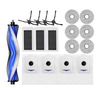 Kit 18 Pezzi Di Ricambio - Compatibile Con Ecovacs Deebot X5 OMNI / X5 PRO OMNI - Set Con 1 Pennello Principale, 4 Pennelli Laterali, 6 Tamponi Per Mop, 3 Filtri, 4 Sacchi Per Polvere