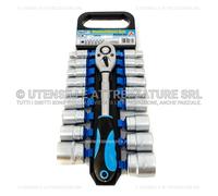 KIT 19 CHIAVI A BUSSOLA con CRICCHETTO CHROME VANADIUM ESAGONALI PROFESSIONALI