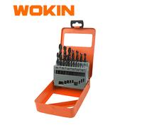 Wokin Set di 19 punte elicoidali per trapano HSS, 1-10 mm, finitura nera, CRvOrange