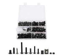 Kit 198 Pezzi Viti e Bulloni per Carenatura Moto - Set M6 M5 Universale - Elementi di Fissaggio e Accessori (Nero)